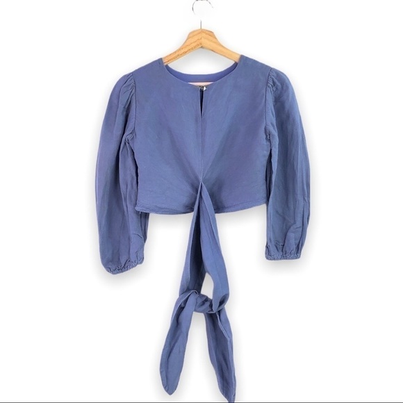 Revolve Capulet - Anais Wrap Crop Top Vintage Blue - Small - Picture 4 of 9